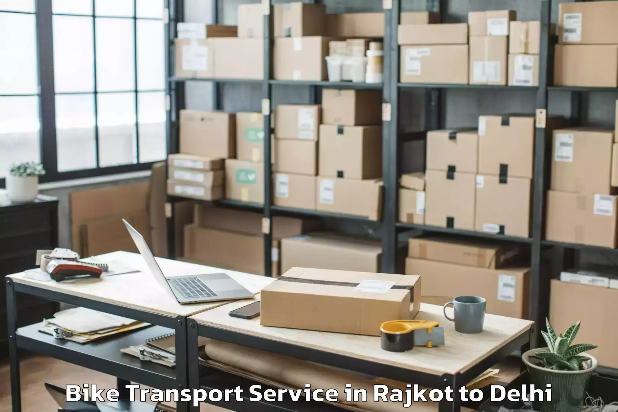 Reliable Rajkot to Tdi Paragon Mall Bike Transport